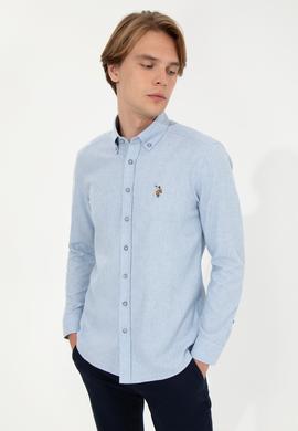 Erkek Açık Mavi Uzun Kollu Basic Gömlek - 50256275024