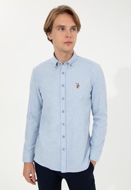 Erkek Açık Mavi Uzun Kollu Basic Gömlek - 50256275024