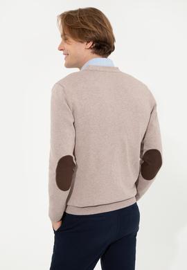 Erkek Vizon Melanj Basic Triko Hırka - 50251881064