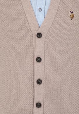 Erkek Vizon Melanj Basic Triko Hırka - 50251881064