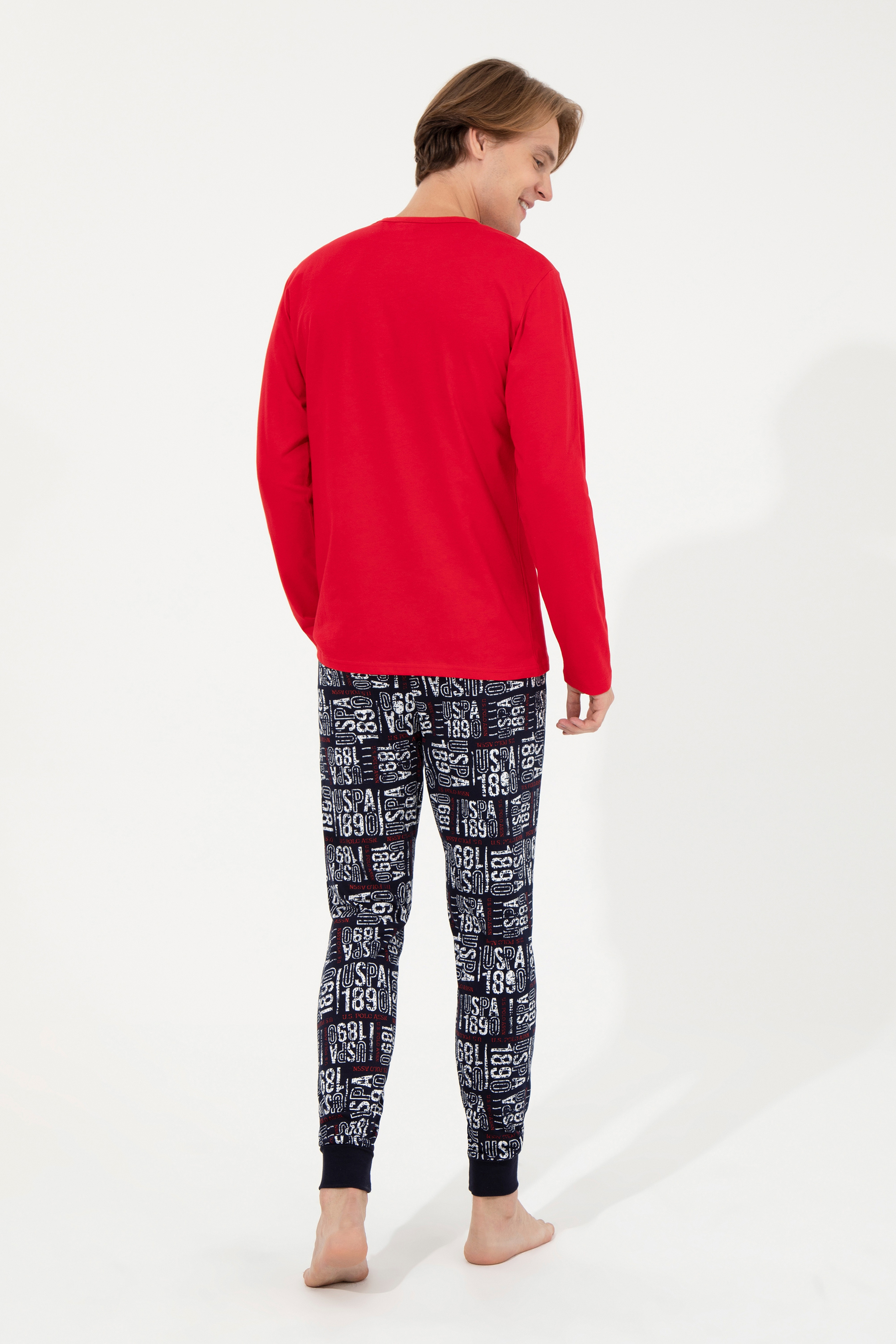 Erkek Kırmızı Pijama Takımı - Image 3