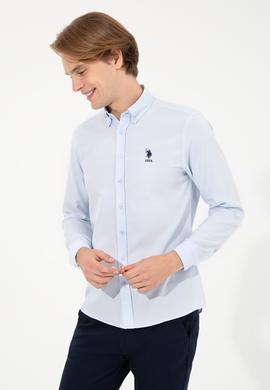 Erkek Açık Mavi Uzun Kollu Basic Gömlek - 50262534038