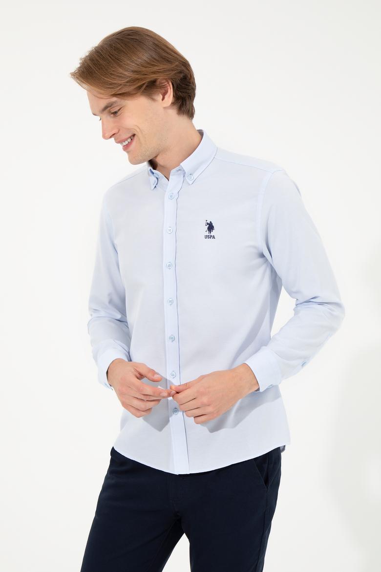 Erkek Açık Mavi Uzun Kollu Basic Gömlek - 50262534038