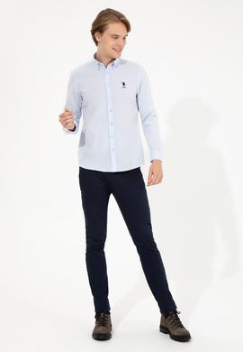 Erkek Açık Mavi Uzun Kollu Basic Gömlek - 50262534038