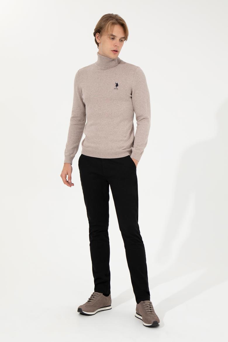 Erkek Slim Fit Siyah Kanvas Pantolon - 50260817026