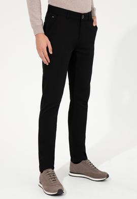 Erkek Slim Fit Siyah Kanvas Pantolon - 50260817026