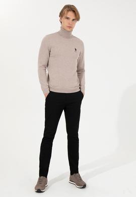 Erkek Slim Fit Siyah Kanvas Pantolon - 50260817026