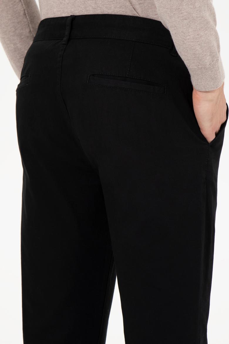 Erkek Slim Fit Siyah Kanvas Pantolon - 50260817026