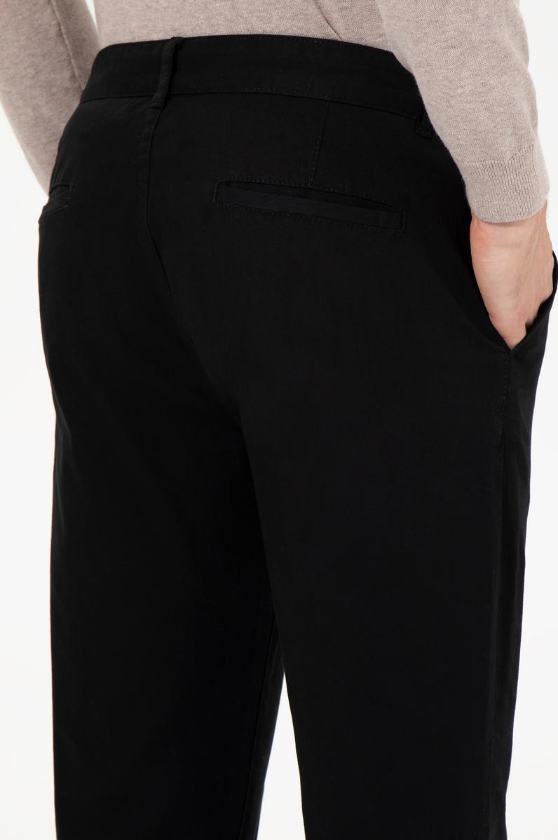 Erkek Slim Fit Siyah Kanvas Pantolon