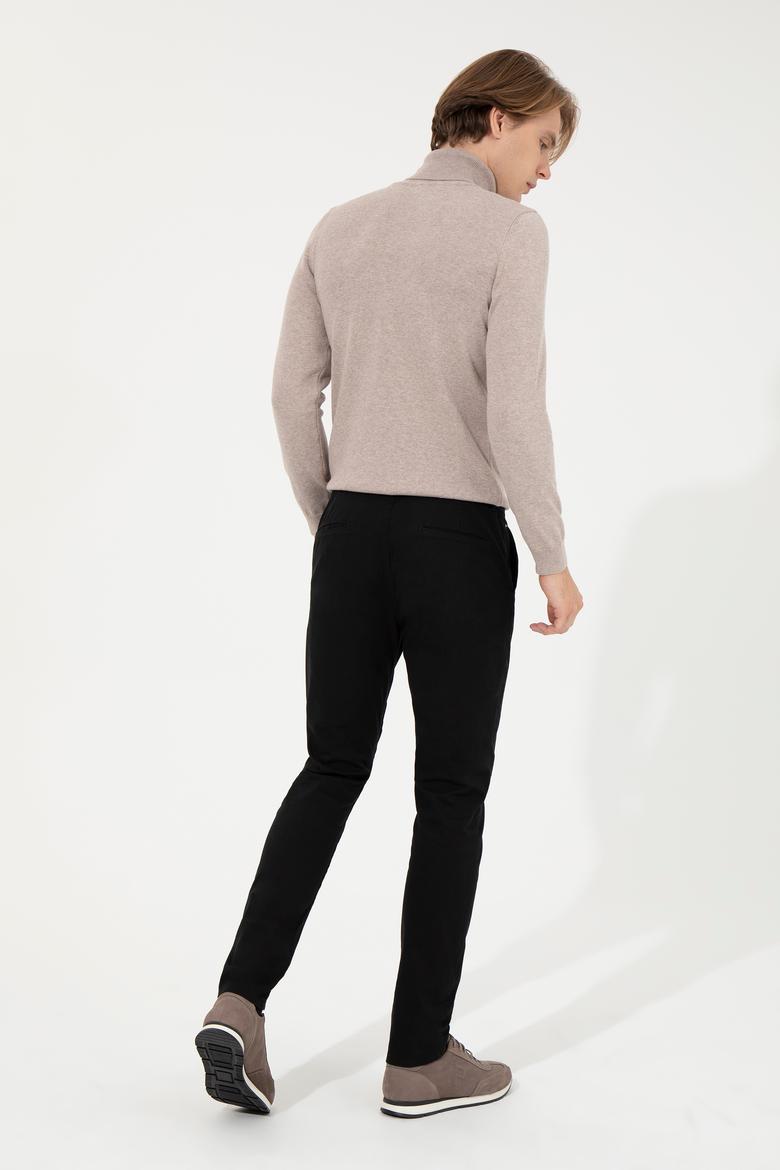 Erkek Slim Fit Siyah Kanvas Pantolon - 50260817026