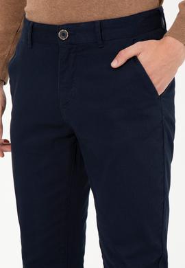 Erkek Slim Fit Lacivert Kanvas Pantolon - 50260817016