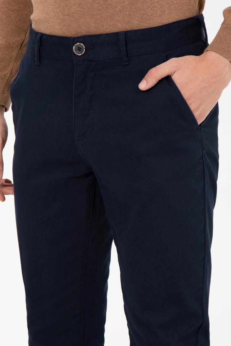 Erkek Slim Fit Lacivert Kanvas Pantolon - 50260817016