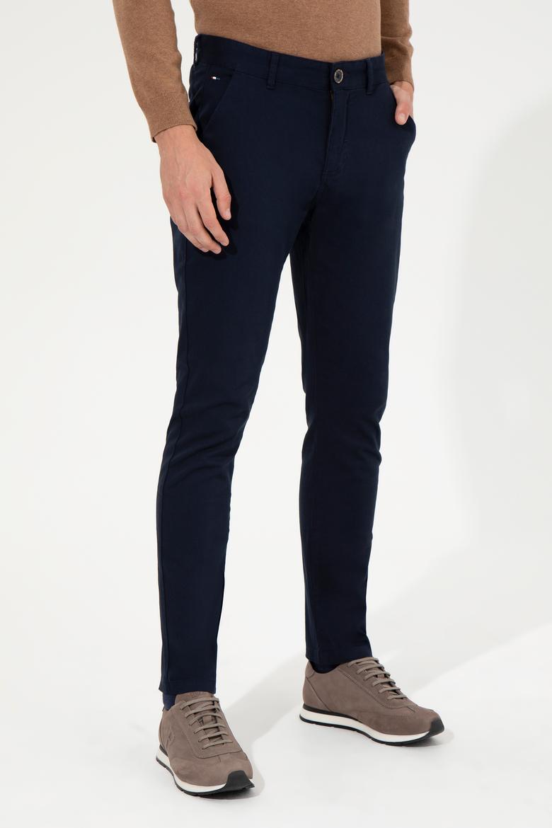Erkek Slim Fit Lacivert Kanvas Pantolon - 50260817016