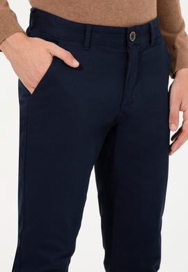 Erkek Slim Fit Lacivert Kanvas Pantolon - 50260817016