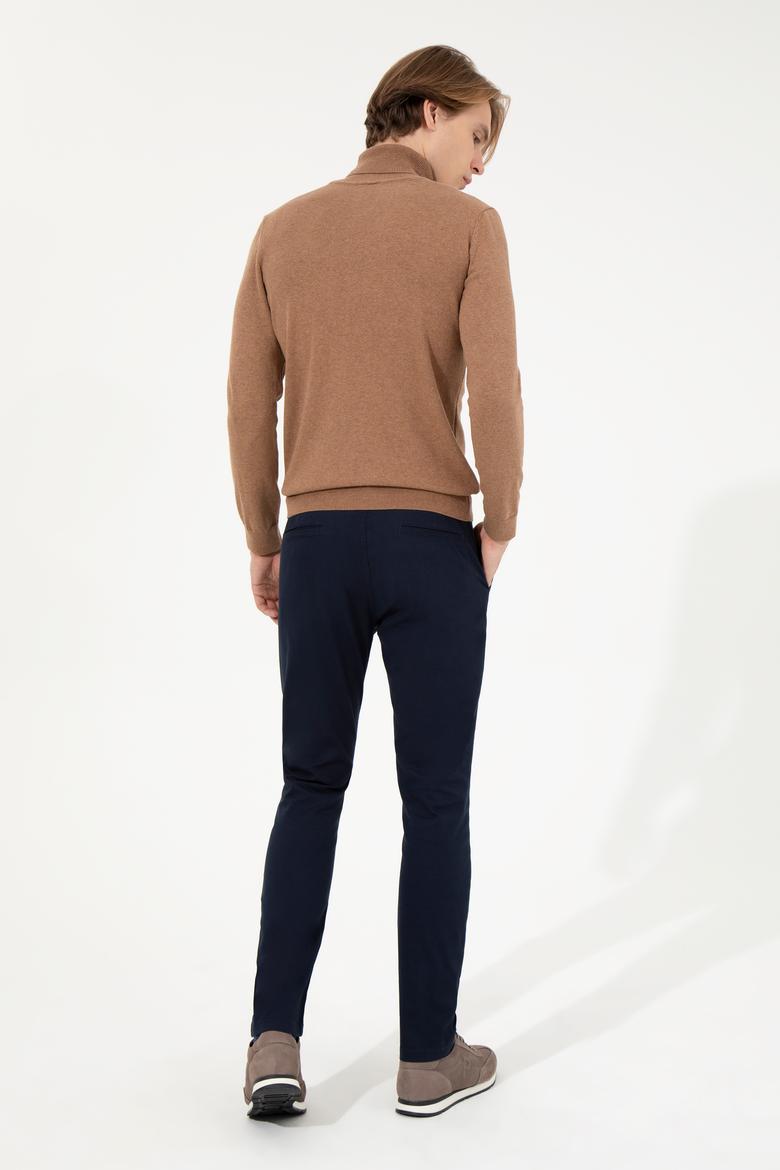 Erkek Slim Fit Lacivert Kanvas Pantolon - 50260817016