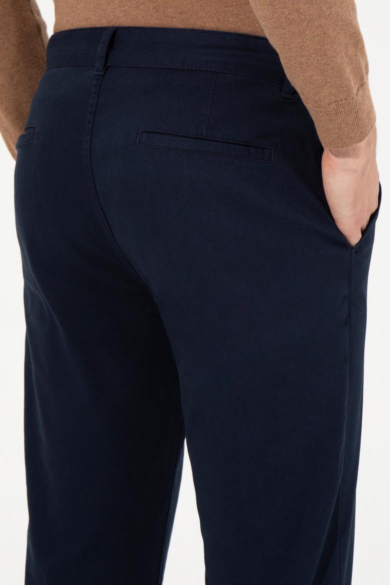 Erkek Slim Fit Lacivert Kanvas Pantolon - 50260817016