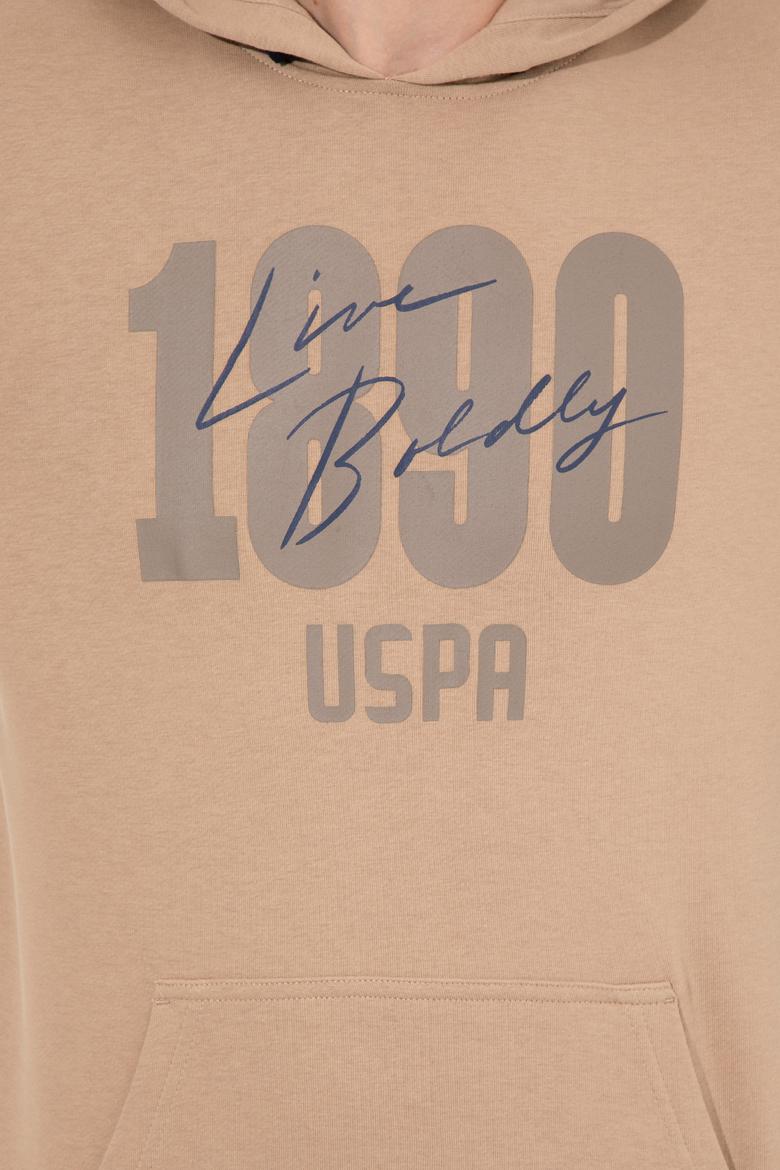 Erkek Camel Kapüşonlu Sweatshirt - 50257143049