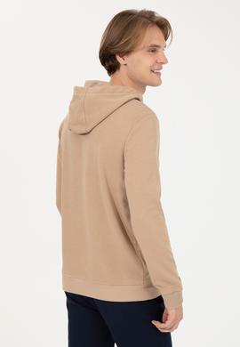 Erkek Camel Kapüşonlu Sweatshirt - 50257143049