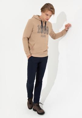 Erkek Camel Kapüşonlu Sweatshirt - 50257143049