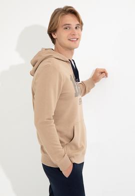 Erkek Camel Kapüşonlu Sweatshirt - 50257143049