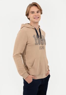 Erkek Camel Kapüşonlu Sweatshirt - 50257143049