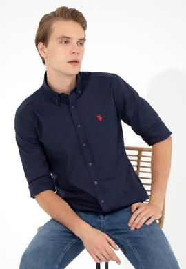 Erkek Lacivert Uzun Kollu Basic Gömlek - 50249521024