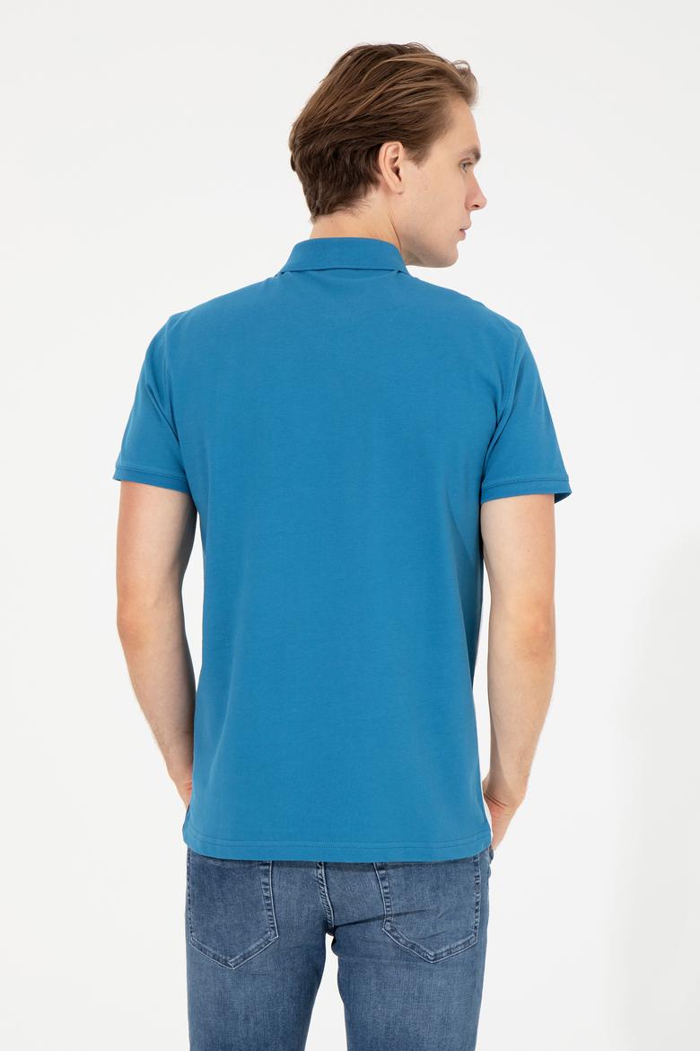 Erkek Petrol Polo Yaka Tişört - 50247717028