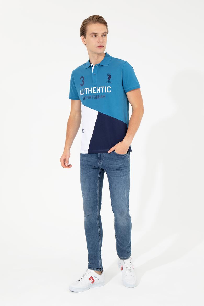 Erkek Petrol Polo Yaka Tişört - 50247717028