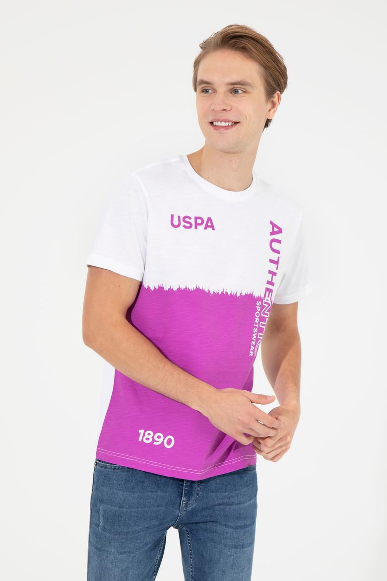 Erkek Menekşe Bisiklet Yaka Tişört - 50248599008