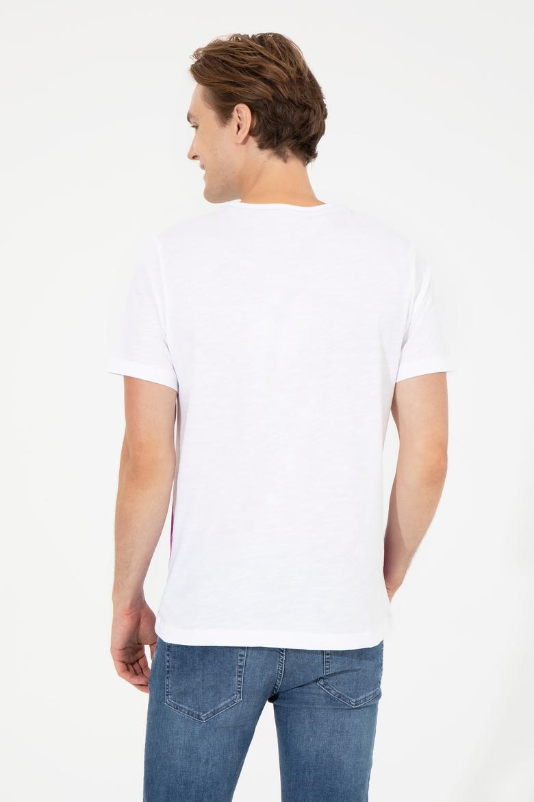 Erkek Menekşe Bisiklet Yaka Tişört - 50248599008