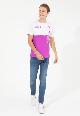 Erkek Menekşe Bisiklet Yaka Tişört - 50248599008