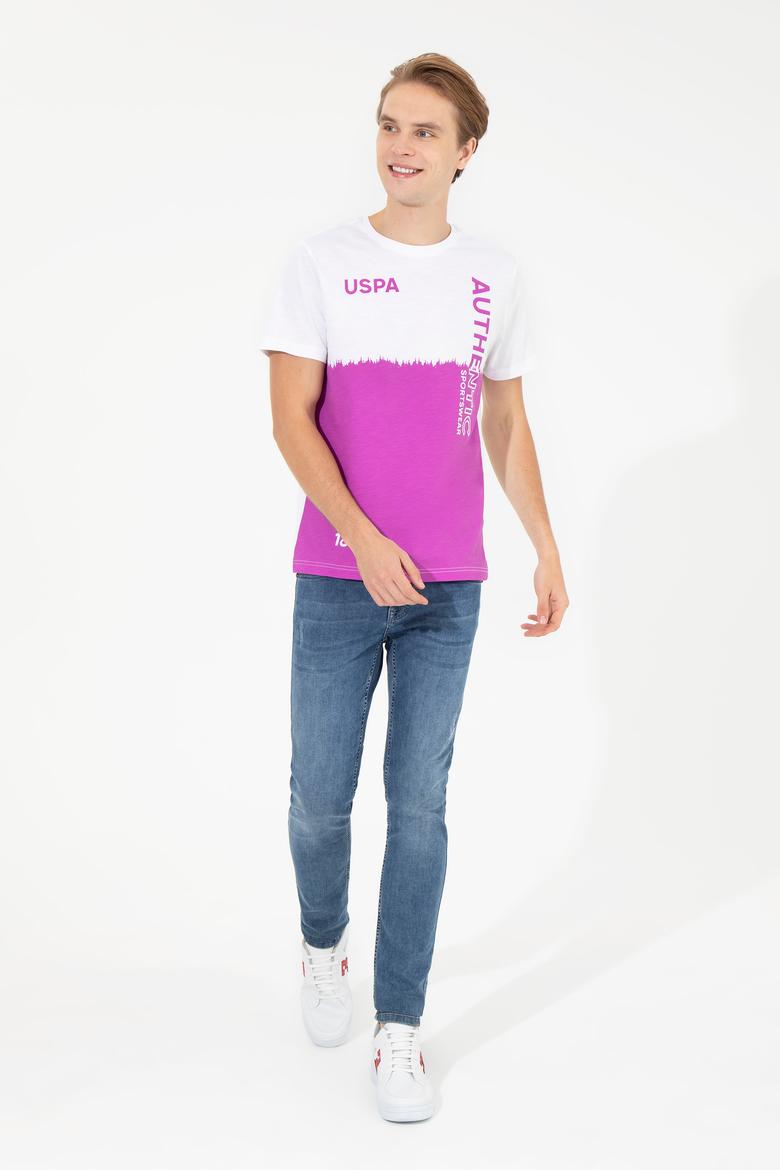 Erkek Menekşe Bisiklet Yaka Tişört - 50248599008