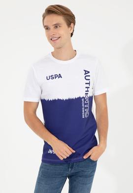 Erkek Mavi Bisiklet Yaka Tişört - 50248599019