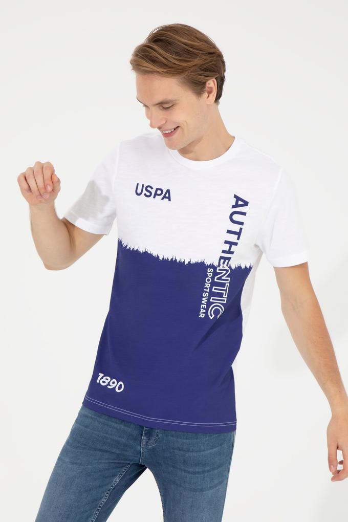 Erkek Mavi Bisiklet Yaka Tişört