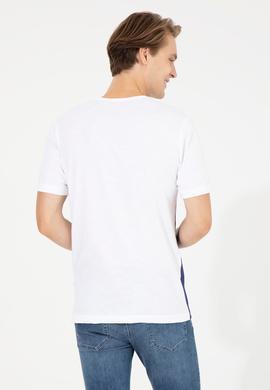 Erkek Mavi Bisiklet Yaka Tişört - 50248599019