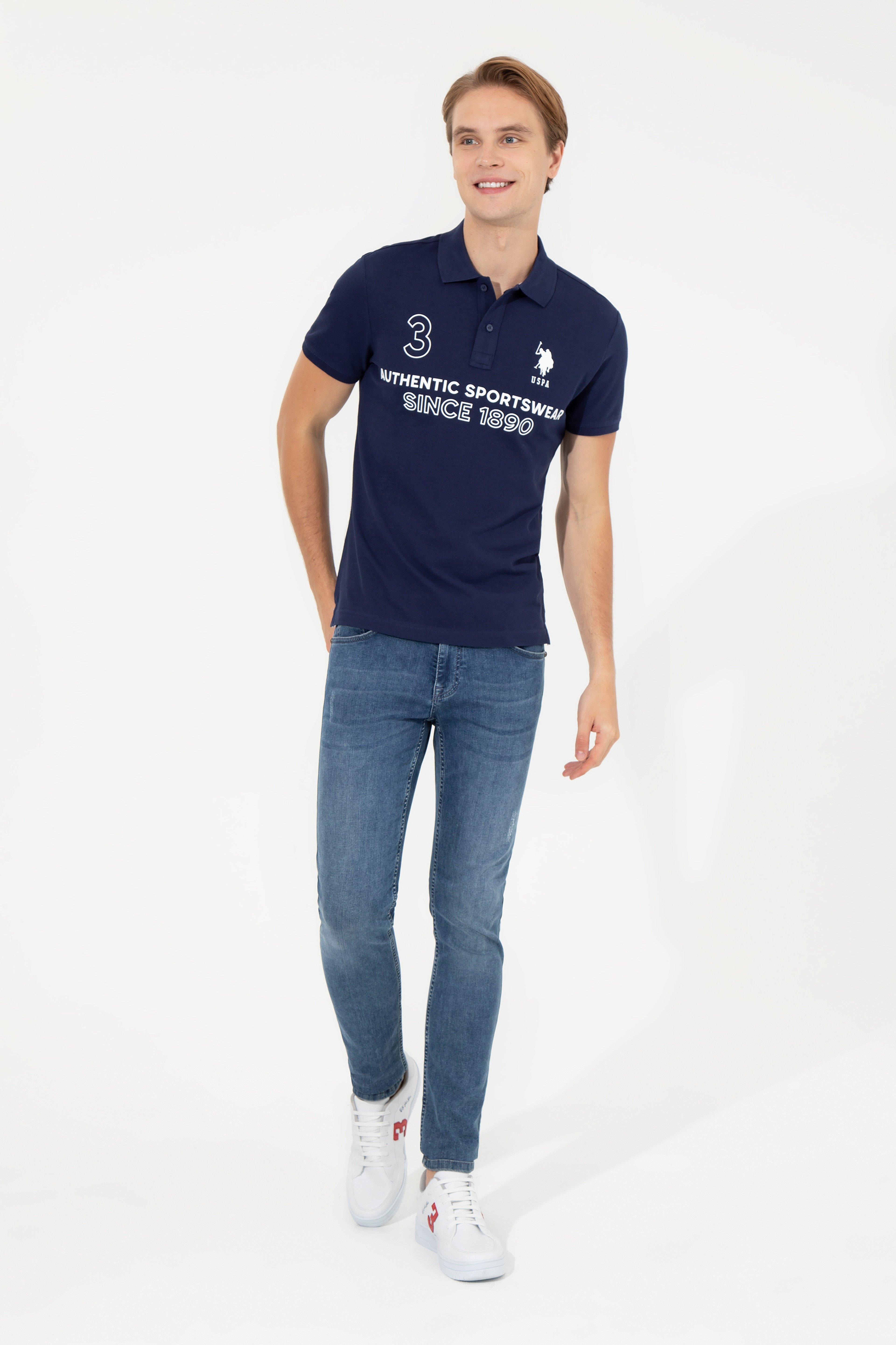 Erkek Lacivert Polo Yaka Tişört - Image 3