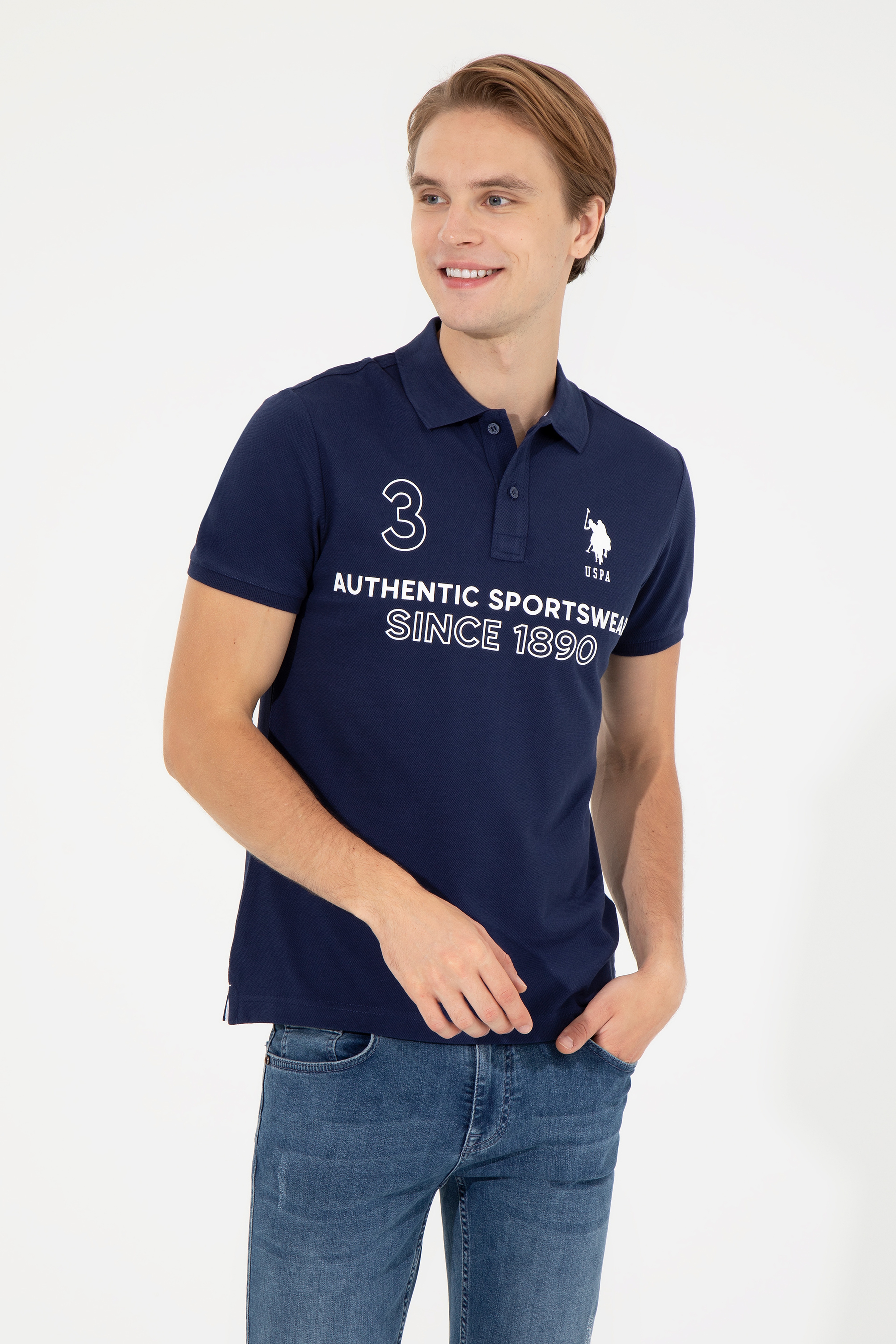 Erkek Lacivert Polo Yaka Tişört - Image 4