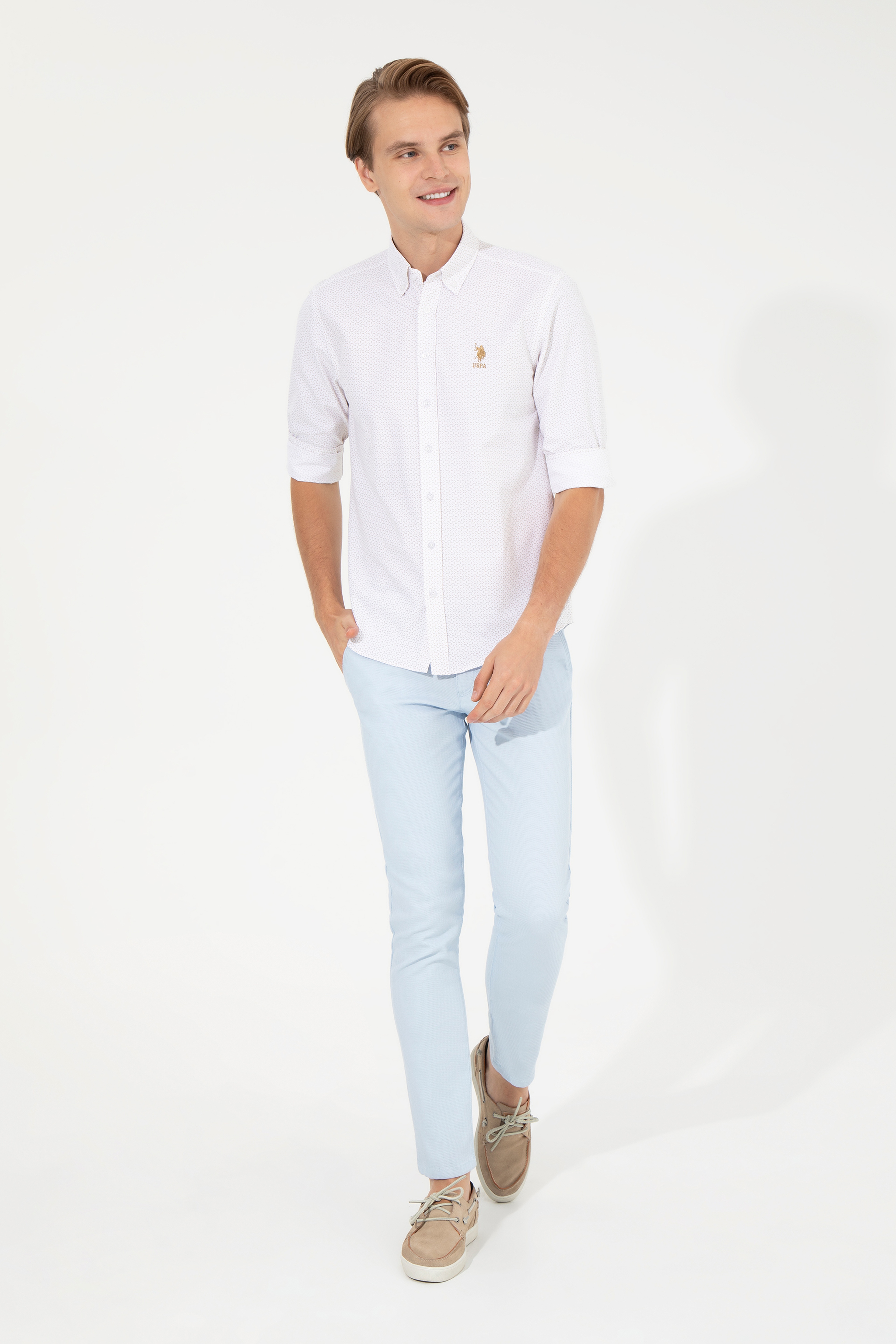 Erkek Açık Mavi Kanvas Pantolon - Image 3