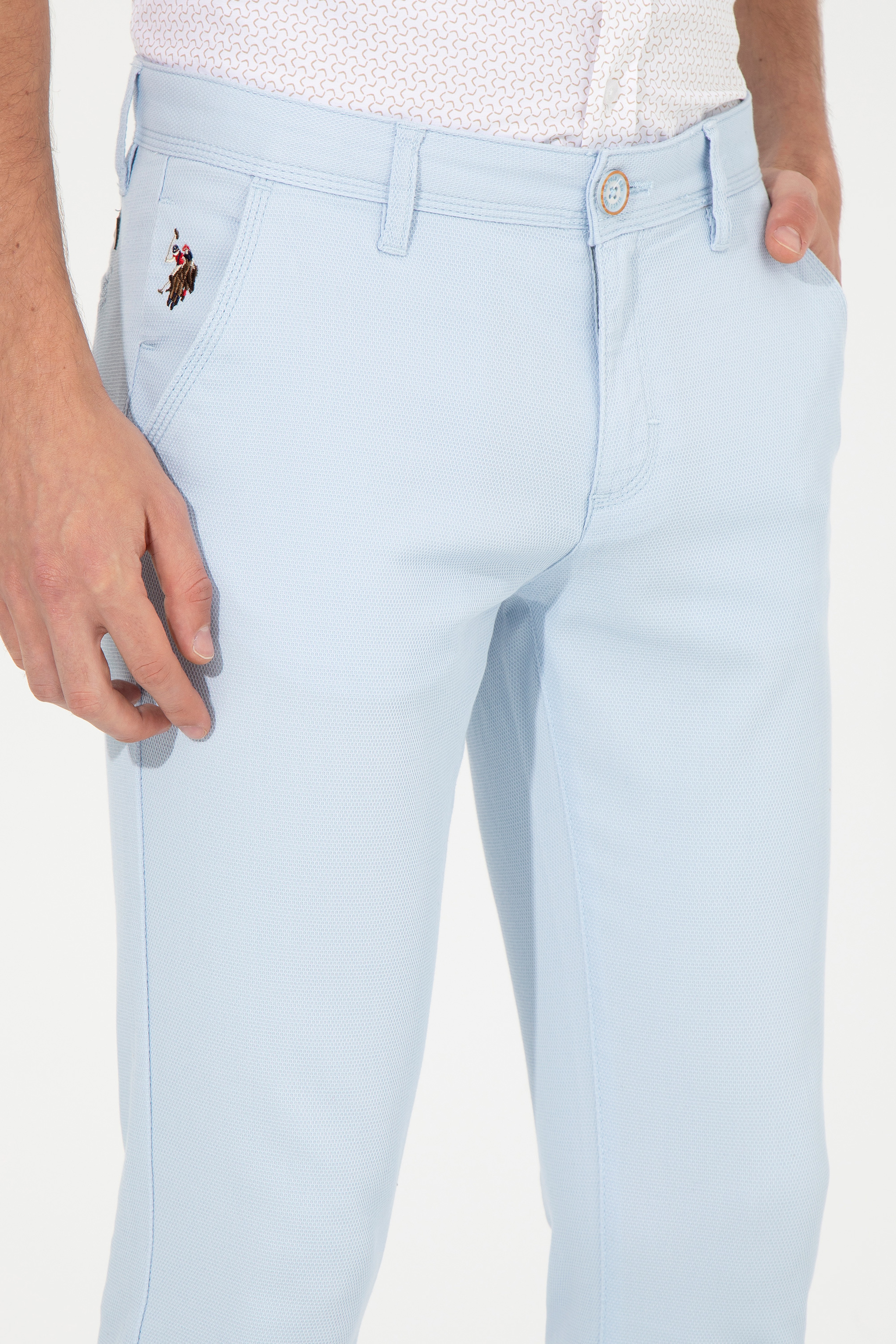 Erkek Açık Mavi Kanvas Pantolon - Image 6