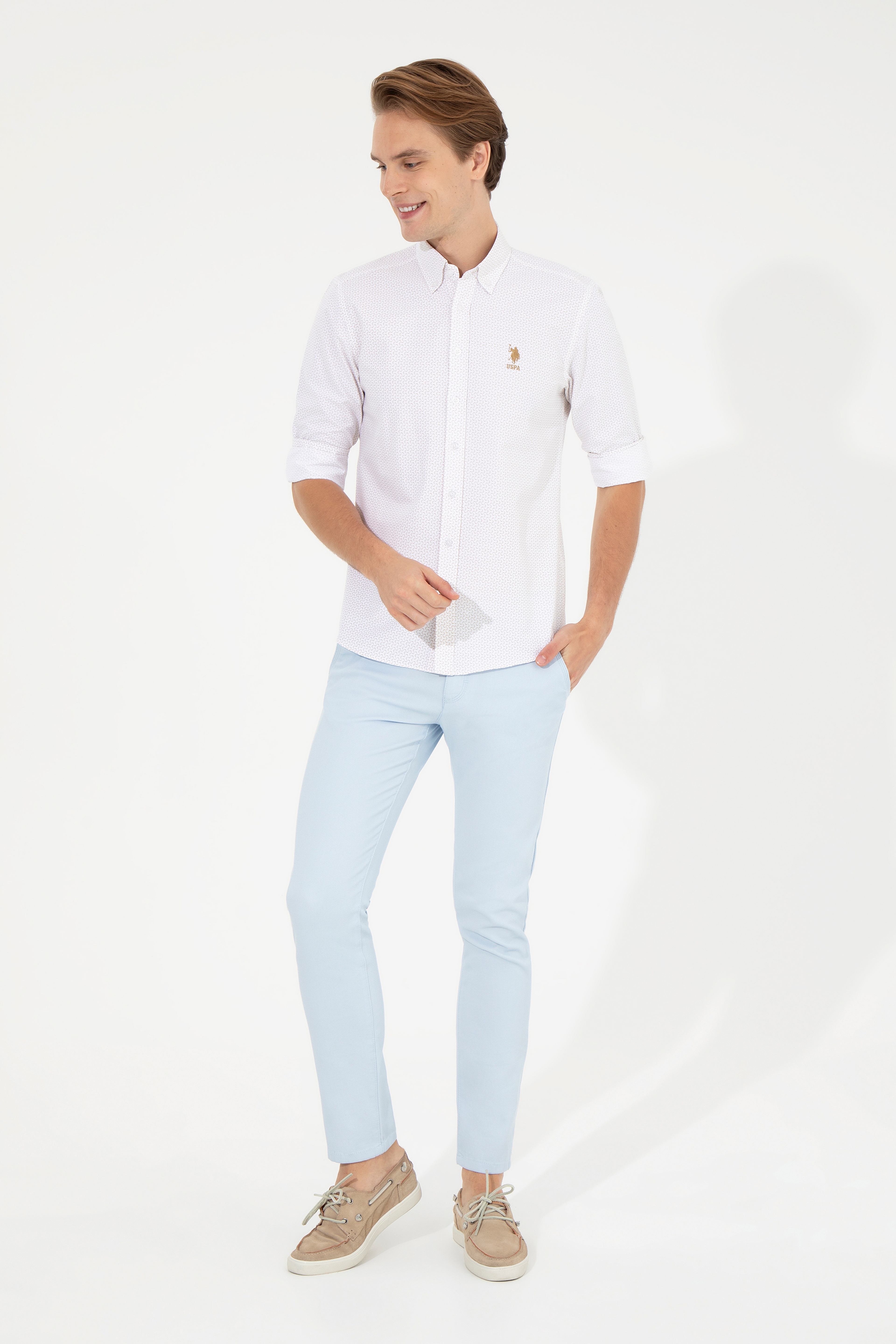 Erkek Açık Mavi Kanvas Pantolon - Image 1