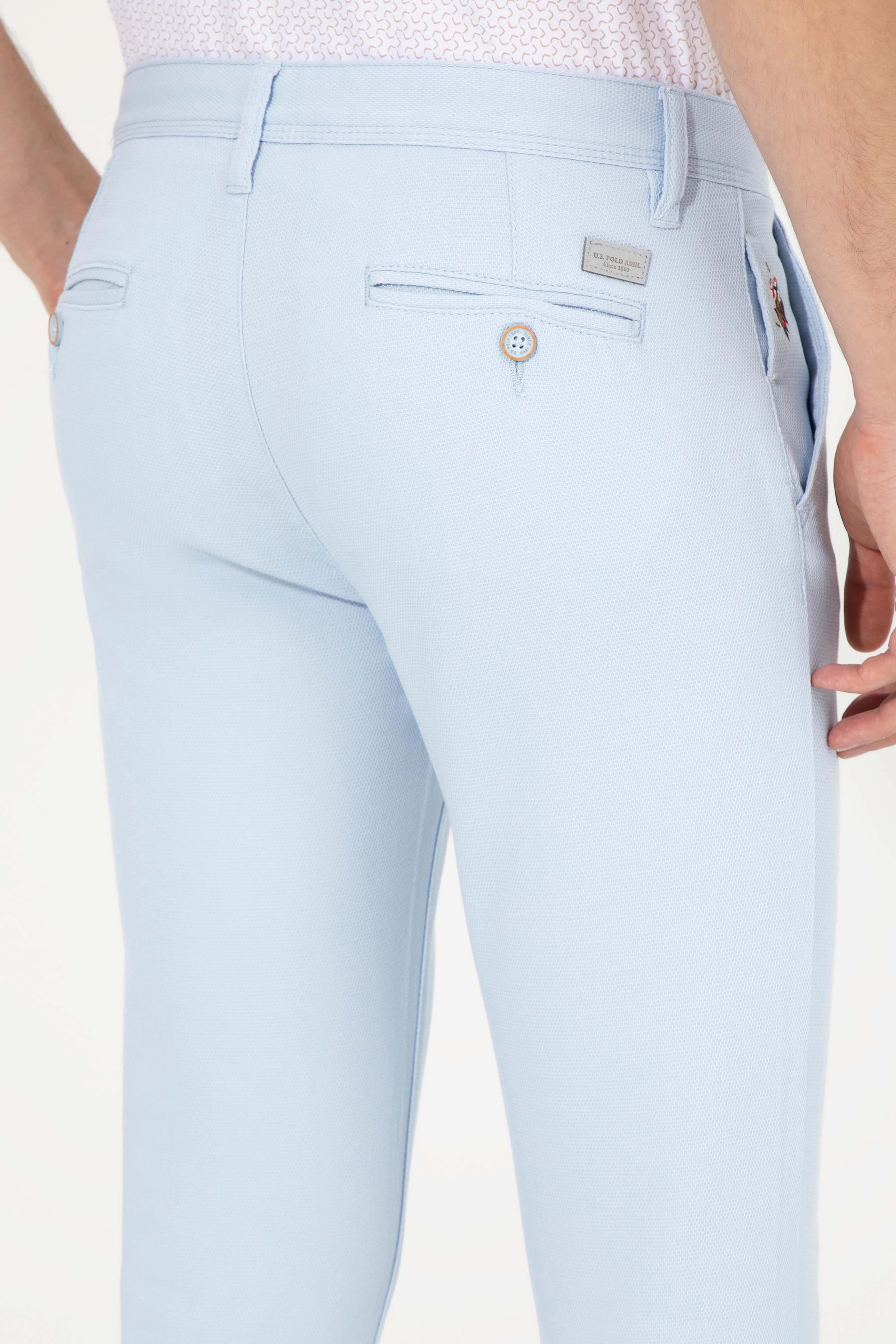 Erkek Açık Mavi Kanvas Pantolon - Image 7
