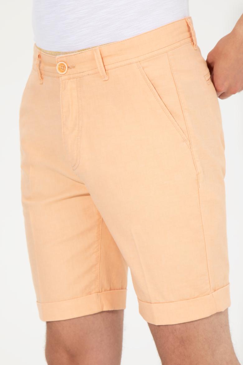 Erkek Turuncu Dokuma Şort - 50246121015