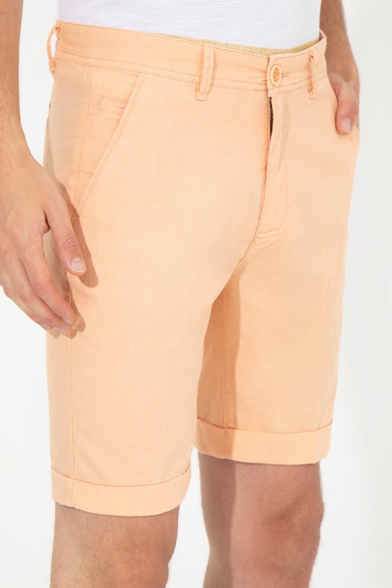 Erkek Turuncu Dokuma Şort - 50246121015