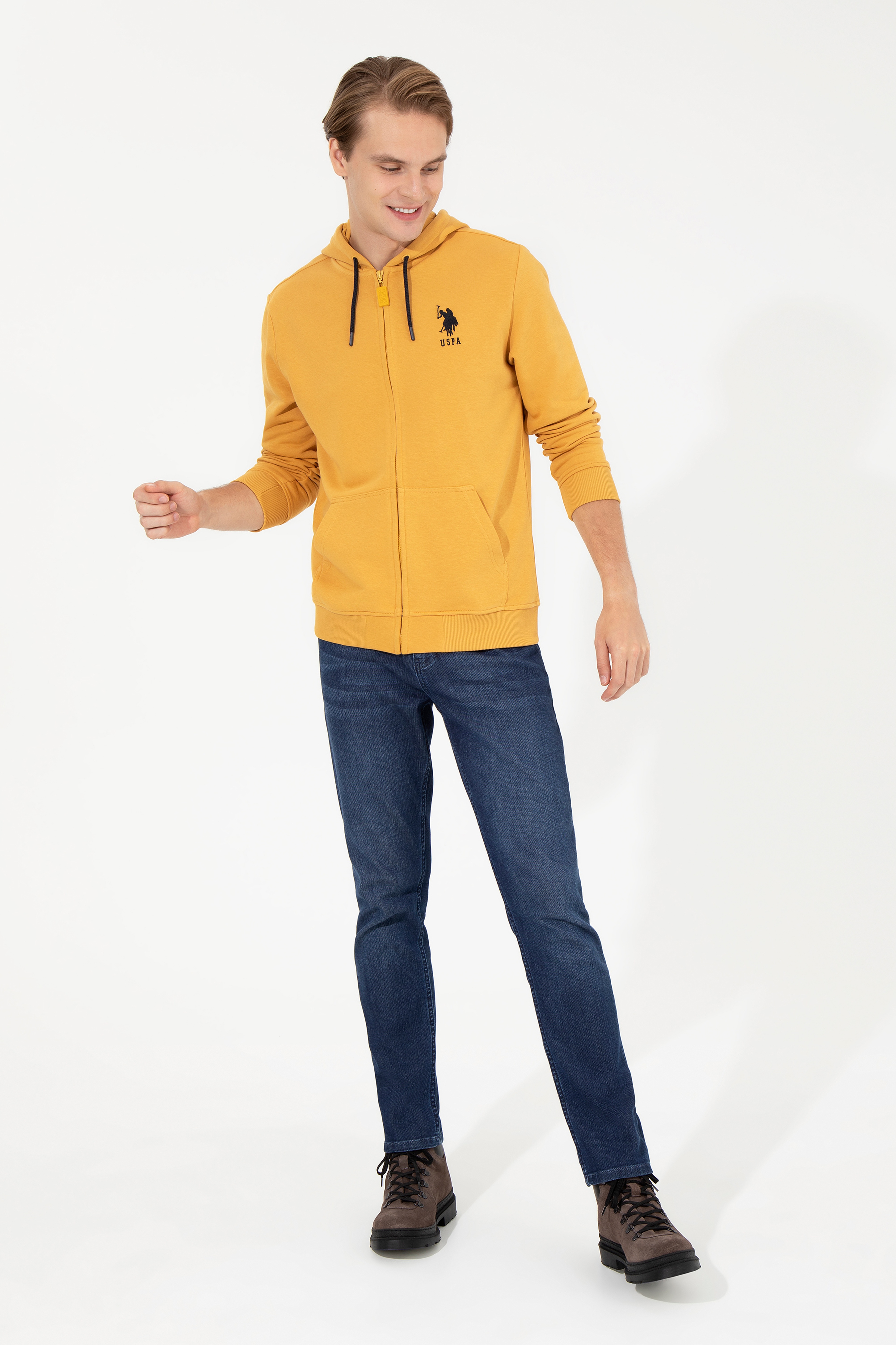 Erkek Safran Örme Hırka - Image 3