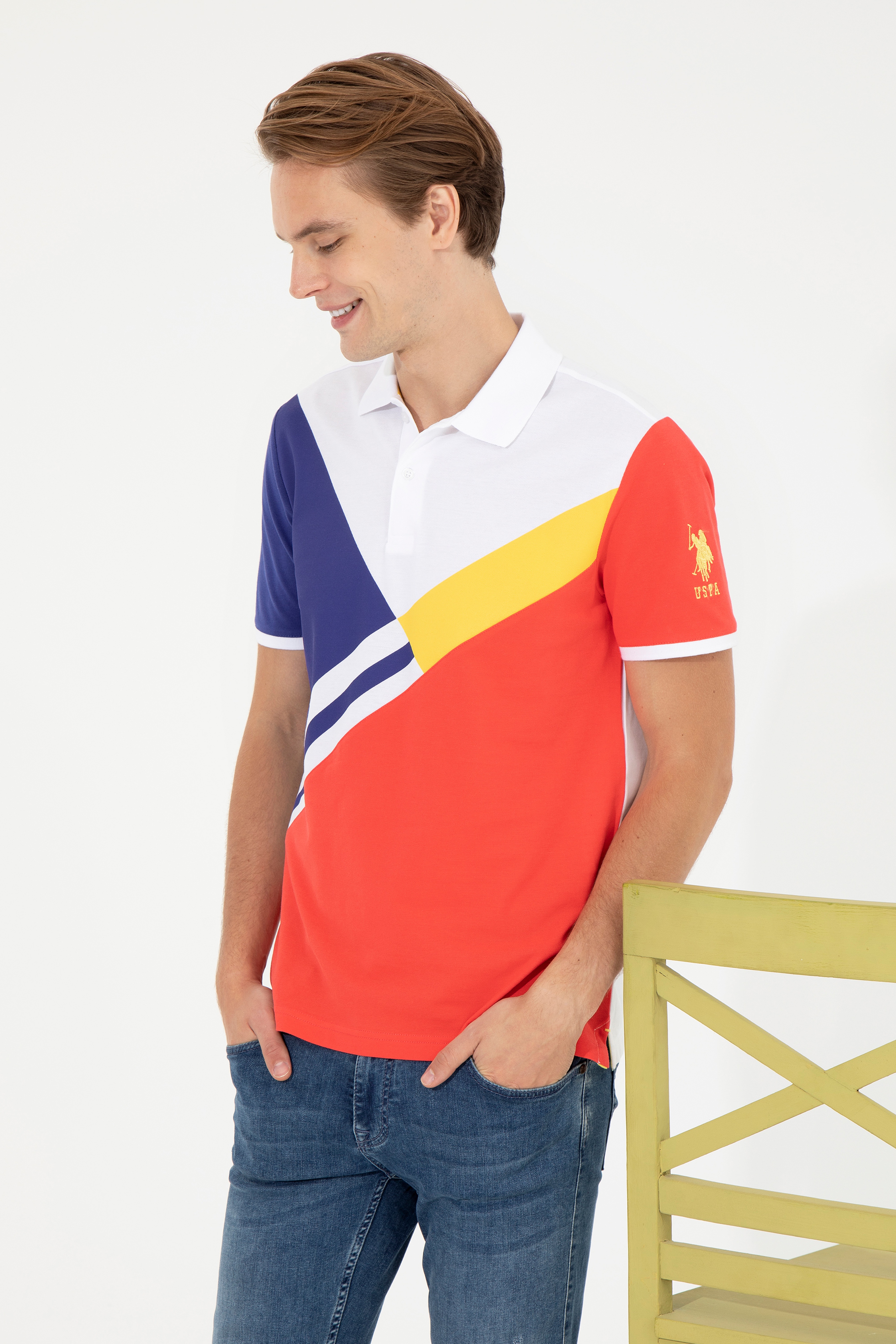 Erkek Kırmızı Polo Yaka Tişört - Image 3