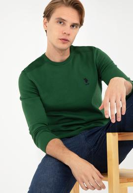 Erkek Yeşil Basic Kazak - 50251885038