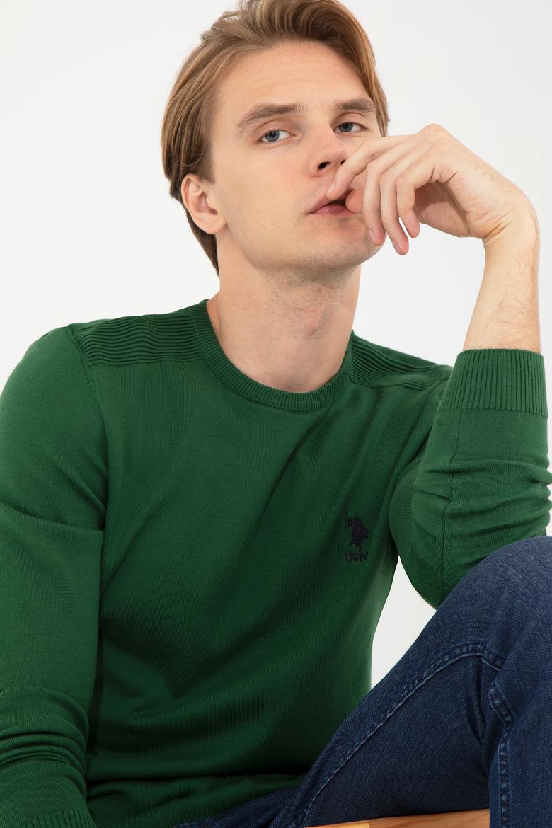 Erkek Yeşil Basic Kazak - 50251885038