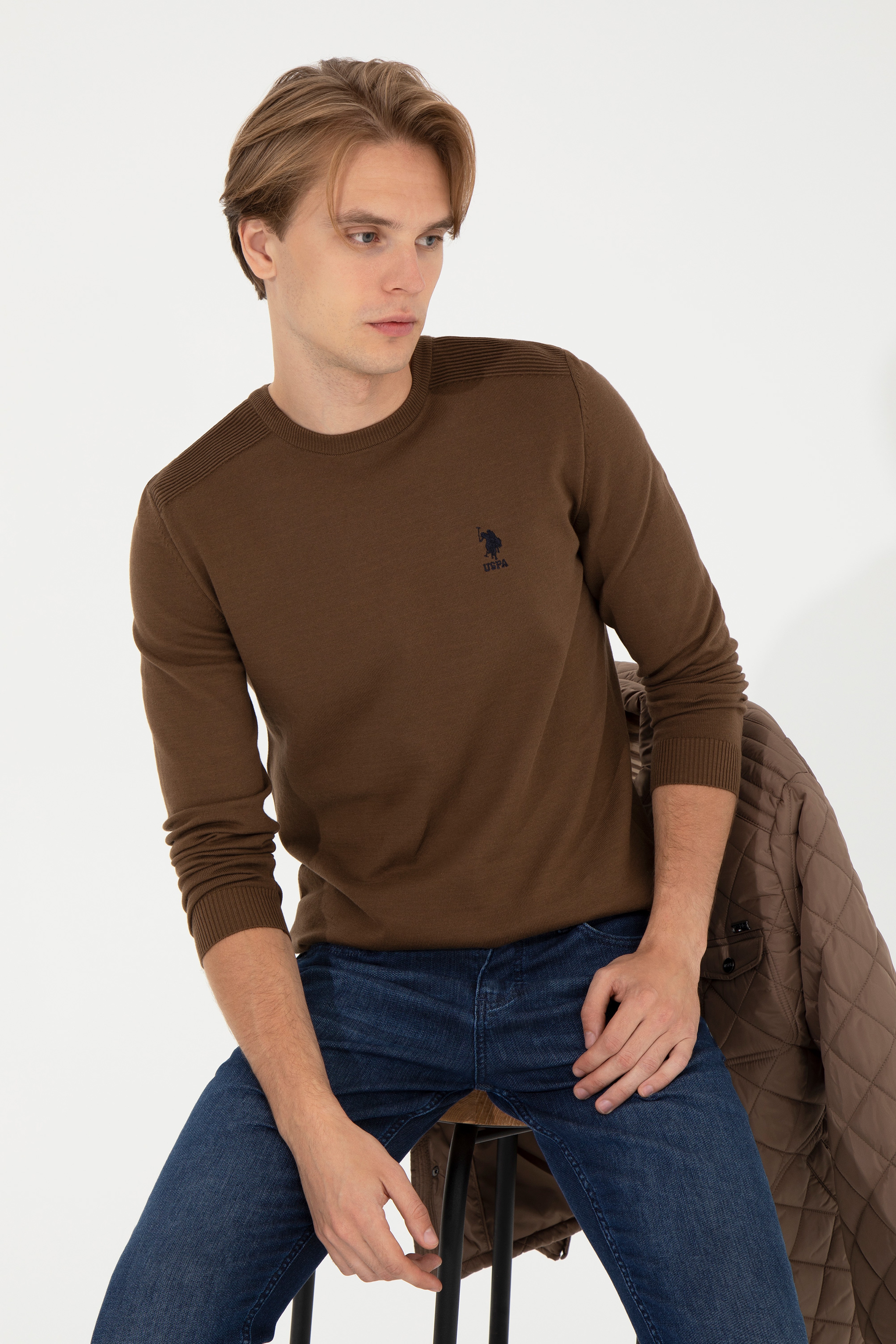 Erkek Coconut Bisiklet Yaka Basic Triko Kazak - Image 1