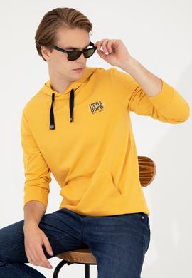 Erkek Safran Kapüşonlu Basic Sweatshirt - 50257225031