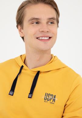 Erkek Safran Kapüşonlu Basic Sweatshirt - 50257225031